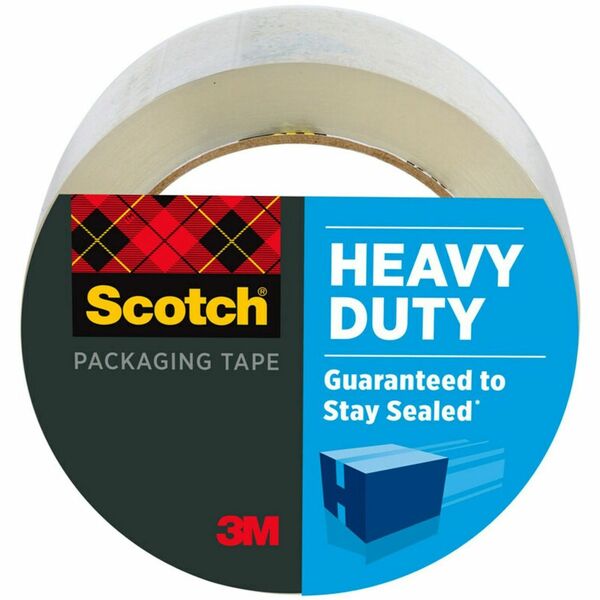 Scotch Heavy-Duty Shipping/Packaging Tape - 54.60 yd Length x 1.88" Width - 3.1 mil Thickness - 3" Core - Synthetic Rubber Resin - 3.10 mil - Rubber Resin Backing - Pistol Grip Dispenser - Split Resistant, Tear Resistant, Breakage Resistance - For Packing, Sealing, Shipping - 1 / Roll - Clear