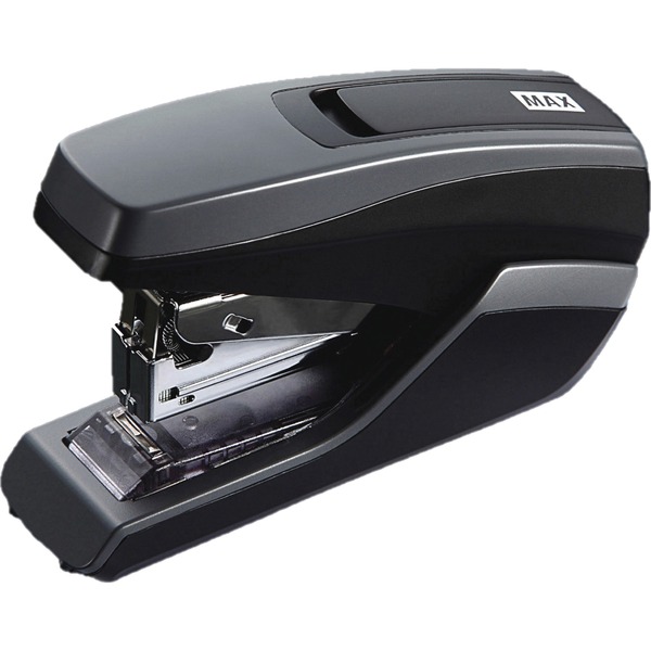 MAX HD-55FL Half-strip Stapler - 35 of 80g/m² Paper Sheets Capacity - 100 Staple Capacity - Half Strip - 24/6mm, 26/6mm Staple Size - 1.34" Throat Depth - 1 Each - Gray, Black