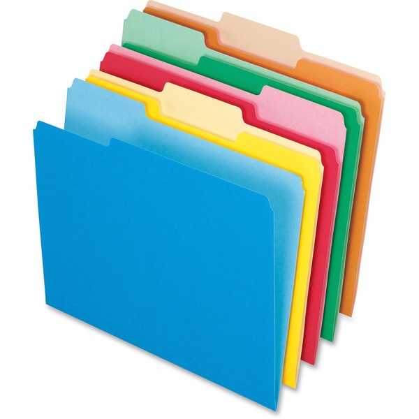 Pendaflex 1/3 Tab Cut Letter Top Tab File Folder - 8 1/2" x 11" - Top Tab Location - Assorted Position Tab Position - Assorted - 100 / Box