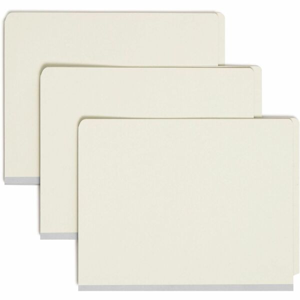 Smead 1/3 Tab Cut Letter Recycled Classification Folder - 8 1/2" x 11" - 2" Expansion - 2 x 2S Fastener(s) - 2" Fastener Capacity for Folder - End Tab Location - 2 Divider(s) - Pressboard - Gray, Green - 100% Recycled - 10 / Box