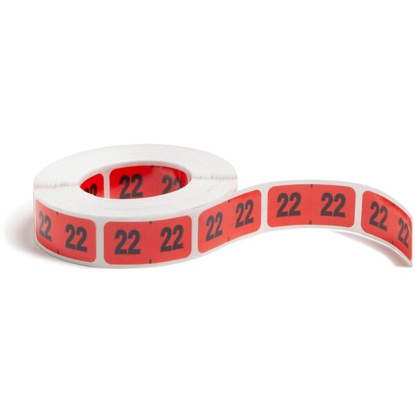 Smead ETYJ Color-Coded Year Labels - "2022" - 1 1/2" Width x 3/4" Length - Rectangle - Red - 500 / Roll