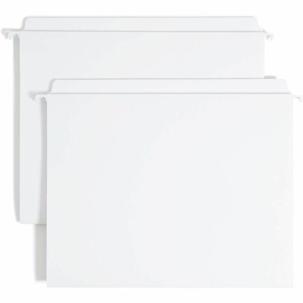 Smead FasTab Straight Tab Cut Letter Recycled Hanging Folder - 8 1/2" x 11" - Assorted Position Tab Position - White - 10% Recycled - 20 / Box