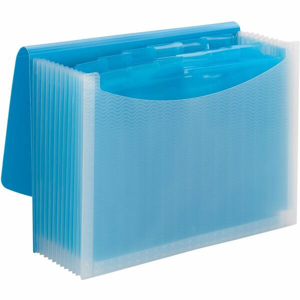 Smead Letter Expanding File - 8 1/2" x 11" - 12 Pocket(s) - 12 Divider(s) - Multi-colored, Teal, Clear - 1 Each