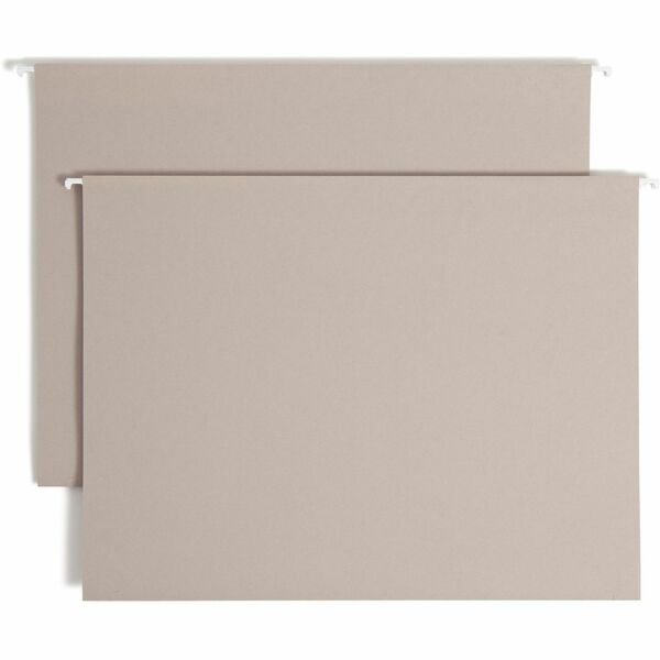Smead TUFF 1/3 Tab Cut Legal Recycled Hanging Folder - 8 1/2" x 14" - 4" Expansion - Top Tab Location - Assorted Position Tab Position - Steel Gray - 10% Recycled - 18 / Box