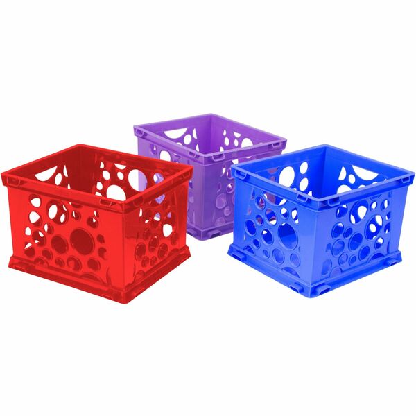 Storex Premium Storage Case - External Dimensions: 17.3" Length x 14.3" Width x 10.5" Height - Media Size Supported: Legal, Letter - Rugged - Stackable - Assorted Bright - For Classroom Supplies - 3 / Carton