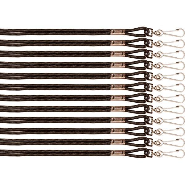 Champion Sports Heavy-duty Nylon Lanyard - 12 / Pack - 10" Length - Black - Nylon
