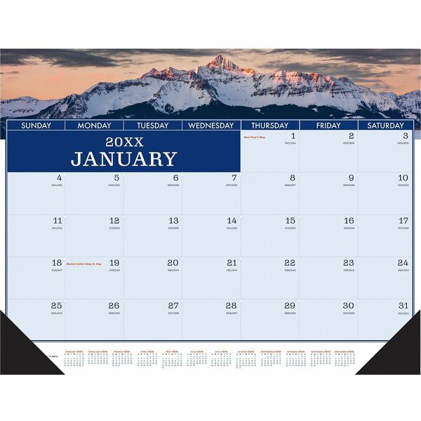 House of Doolittle Recycled Americana Monthly Desk Pad - Julian Dates - Monthly - 12 Month - January 2025 - December 2025 - 1 Month Single Page Layout - 22" x 17" Sheet Size - 2" x 2.50" Block - Desk Pad - Multi - Paper - Dated Planning Page, Daily Block, Printed - 1 Each