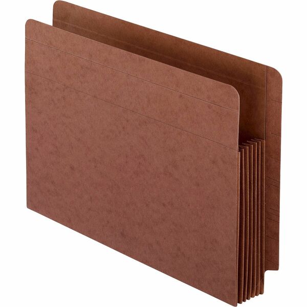 Pendaflex Straight Tab Cut Letter Recycled File Pocket - 8 1/2" x 11" - 1050 Sheet Capacity - 5 1/4" Expansion - 1 Pocket(s) - Red Fiber - 30% Recycled - 10 / Box