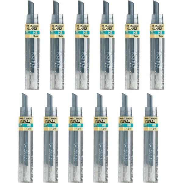 Pentel Super Hi-Polymer Leads - 0.7 mmMedium Point - HB - Black - 144 / Box