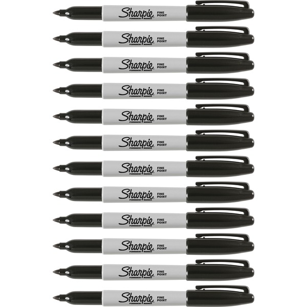 Sharpie Fine Point Permanent Ink Markers - Fine Marker Point - Black Alcohol Based Ink - 12 / Dozen