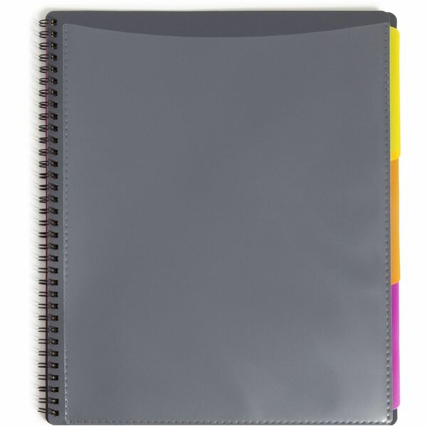 Smead 1/3 Tab Cut Letter Organizer Folder - 8 1/2" x 11" - 12 Pocket(s) - Assorted Position Tab Position - Gray - 1 Each