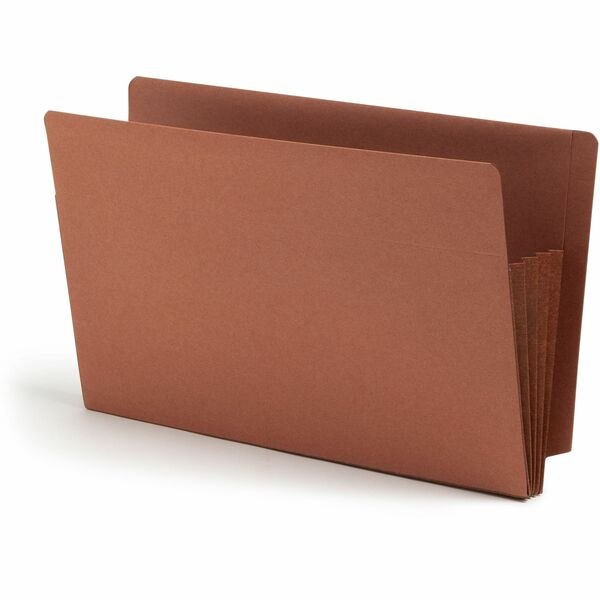 Smead TUFF Straight Tab Cut Legal Recycled File Pocket - 8 1/2" x 14" - 3 1/2" Expansion - Redrope - Redrope - 30% Recycled - 10 / Box