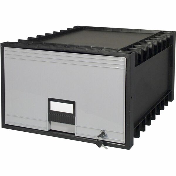Storex Storage Case - External Dimensions: 18.3" Length x 11.5" Width x 24.4"Height - Media Size Supported: Legal - Heavy Duty - Stackable - Black, Gray - Recycled - 1 Each