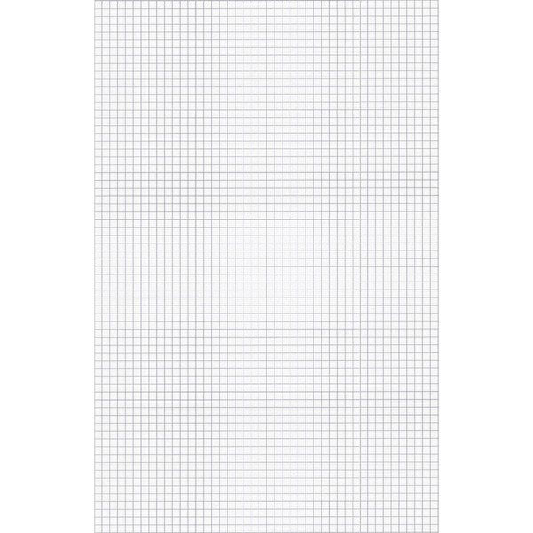 Ampad Graph Pad - 50 Sheets - Both Side Ruling Surface - 15 lb Basis Weight - Tabloid - 11" x 17" - White Paper - Chipboard Backing, Smudge Resistant - 1 / Pad