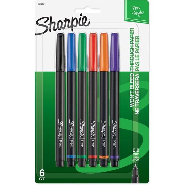 Sharpie Fine Point Pens - Fine Pen Point - Assorted - 6 / Pack