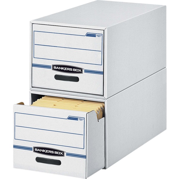 Stor/Drawer® - Letter - Internal Dimensions: 12.50" Width x 23.25" Depth x 10.38" Height - External Dimensions: 14" Width x 25.5" Depth x 11.5" Height - Media Size Supported: Letter - Light Duty - Stackable - Corrugated Paper - White, Blue - For File - Recycled - 6 / Carton