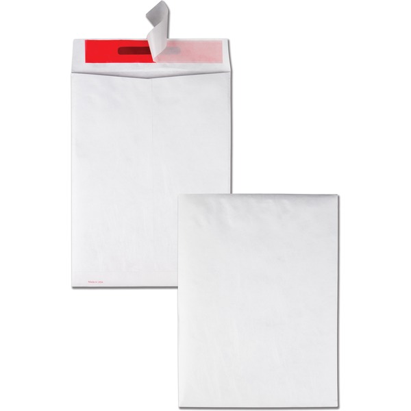 Survivor® 9 x 12 DuPont Tyvek Tamper Indicating Panel Catalog Mailers - Security - 9" Width x 12" Length - 14 lb - Peel & Seal - Tyvek - 100 / Box - White