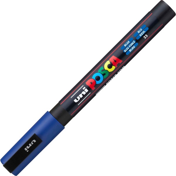 uni® Posca PC-3M Paint Markers - Fine Marker Point - Blue Water Based, Pigment-based Ink - 6 / Pack
