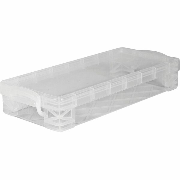 Advantus Super Stacker Pencil Box - External Dimensions: 8.5" Width x 4" Depth x 1.6" Height - Stackable - Plastic - Clear - For Marker, Pen/Pencil, Crayon - 1 Each