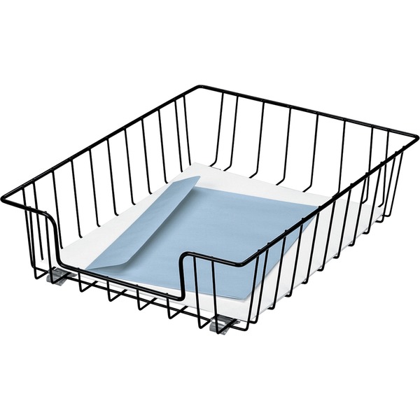 Fellowes Wire 3" Letter Tray - Compartment Size 8.50" x 11" x 3" - 3" Height x 10" Width x 14.1" DepthDesktop - Stackable - Black - Steel - 1 Each