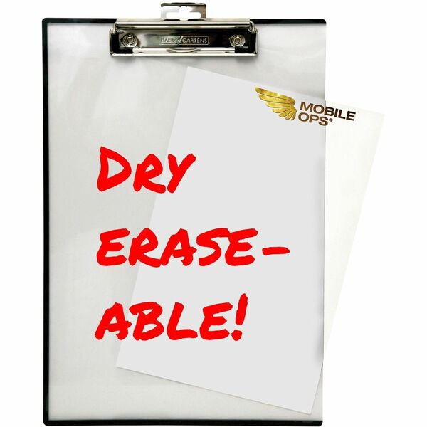 Mobile OPS Quick Reference Clipboard - Storage for Sheet - 9" x 12" - Low-profile - Vinyl - Clear - 1 Each