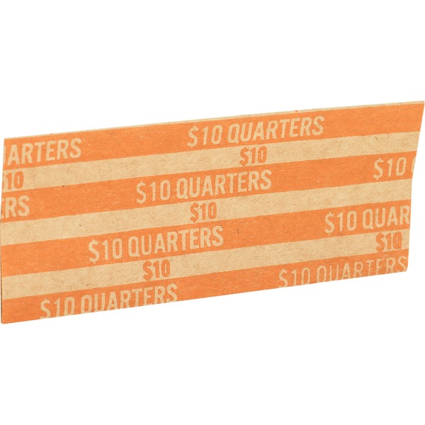 Sparco Flat Coin Wrappers - 1000 Wrap(s)Total $10 in 40 Coins of 25 Denomination - 60 lb Basis Weight - Kraft - Orange - 1000 / Pack