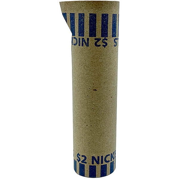 PAP-R Tubular Coin Wrap - 5 Denomination - Durable, Burst Resistant, Crimped, Pre-formed - 57 lb Basis Weight - Paper - Blue - 1000 / Box