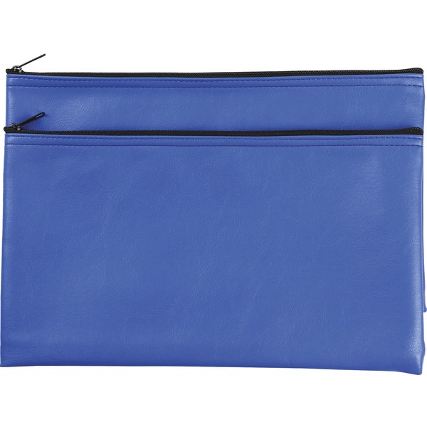 Sparco Carrying Case (Wallet) Cash, Check, Receipt, Office Supplies - Blue - Polyvinyl Chloride (PVC) Body x 11" Width x 6" Depth - 2 / Pack