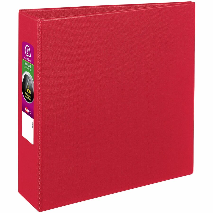 Avery® Durable View Binder - 3" Binder Capacity - Letter - 8 1/2" x 11" Sheet Size - 635 Sheet Capacity - 3 x Slant Ring Fastener(s) - 2 Pocket(s) - Polypropylene - Recycled - Pocket, Durable, Long Lasting, Tear Resistant, Split Resistant, Sturdy - 1 Each