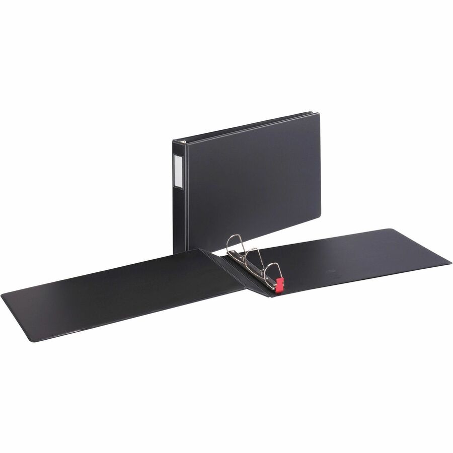 Cardinal EasyOpen Locking Slant-D Tabloid Binders - 1" Binder Capacity - Tabloid - 11" x 17" Sheet Size - 225 Sheet Capacity - 5/8" Spine Width - 3 x D-Ring Fastener(s) - Inside Front & Back Pocket(s) - Vinyl - Black - 2.34 lb - Recycled - Locking Ring, Heavy Duty, Non-stick, Sheet Lifter, Clear Overlay, One Touch Ring, Durable - 1 Each