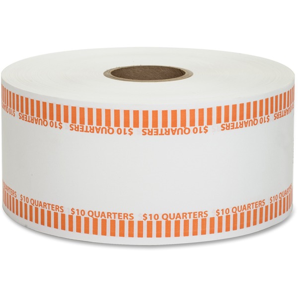PAP-R Color-coded Coin Machine Wrappers - 1000 ft Length - 1900 Wrap(s)Total $10 in 40 Coins of 25 Denomination - 15 lb Basis Weight - Kraft - Orange, White - 1900 / Roll