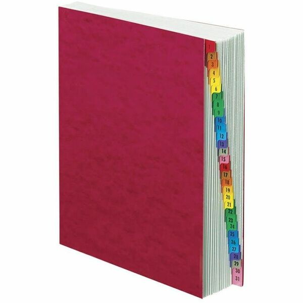 Pendaflex PressGuard Expandable 1-31 Index Desk File - 31 x Divider(s) - Printed Tab(s) - Digit - 1-31 - Letter - 8.50" Width x 11" Length - Red Pressguard Divider - Multicolor Tab(s) - Recycled - Durable, Soil Resistant, Moisture Resistant, Mylar Coated Tab, Reinforced Tab, Reinforced Gusset, Tear Resistant, Laminated Tab, Expandable - 1 Each