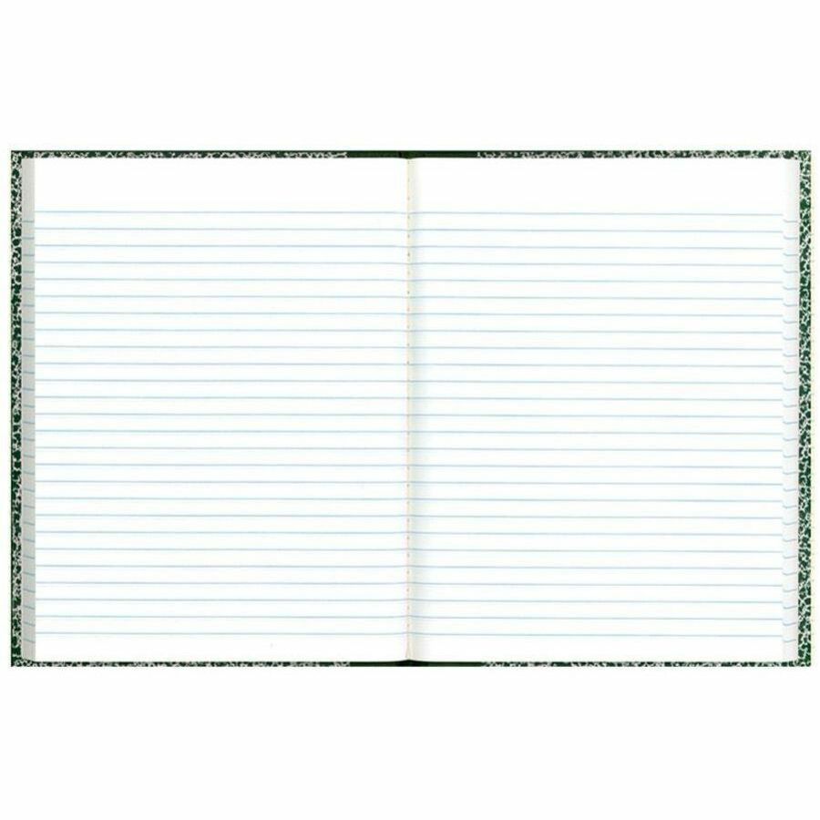 Rediform Center Sewn Lab Notebook - 96 Sheets - Sewn - 7 1/8" x 10 1/8" - White Paper - Green Marble Cover - Recycled - 1 Each