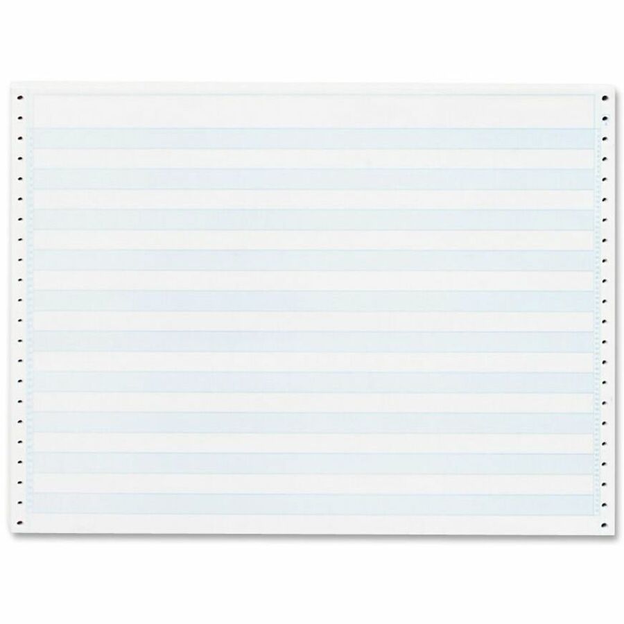 Sparco 1/2" Blue Bar 1-part Computer Paper - 14 7/8" x 11" - 20 lb Basis Weight - 240 / Carton - Perforated
