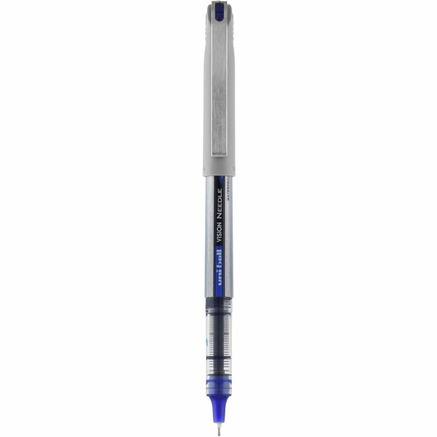 uniball™ Vision Needle Rollerball Pens - Fine Pen Point - 0.7 mm Pen Point Size - Blue Liquid Ink - 1 Dozen