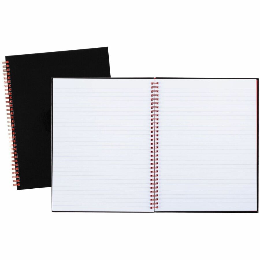 Black n' Red Hardcover Business Notebook - 70 Sheets - Double Wire Spiral - 24 lb Basis Weight - Letter - 8 1/2" x 11" - White Paper - Red Binder - Black Cover - Perforated, Laminated, Wipe-clean Cover, Hard Cover - 1 Each