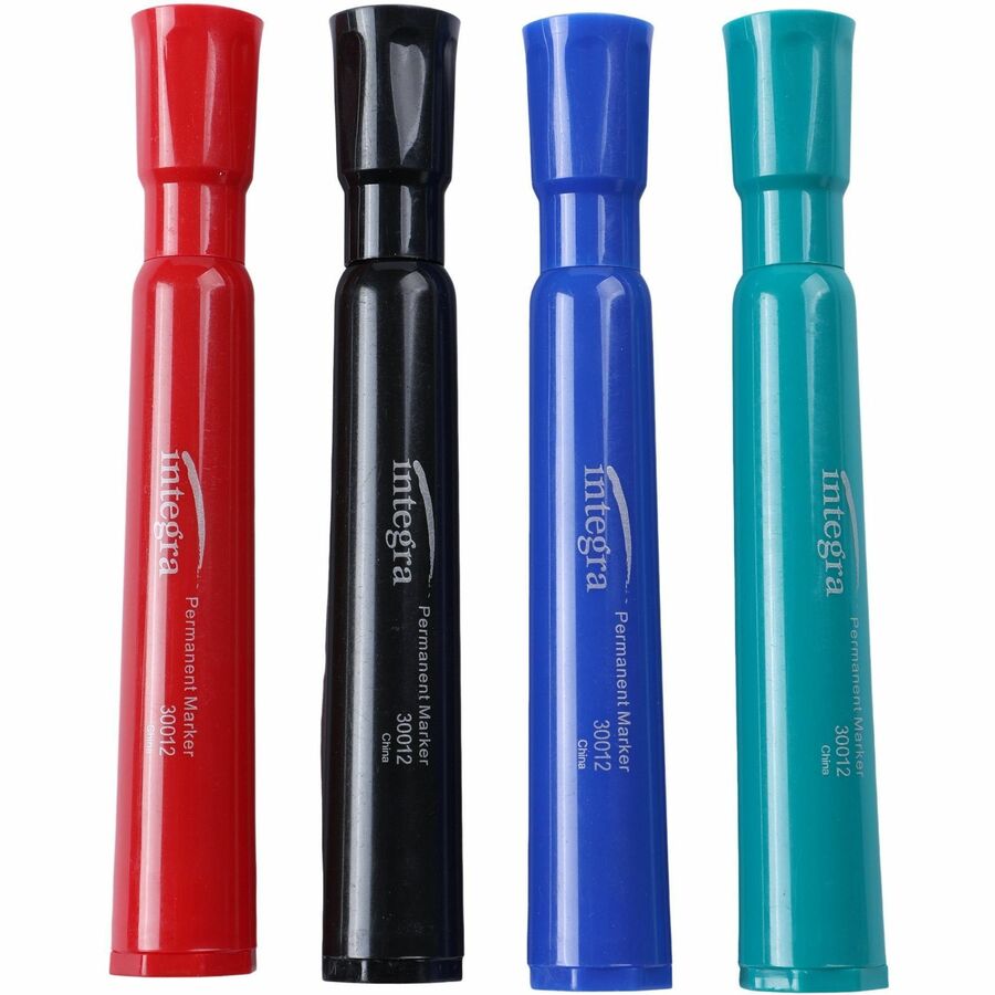 Integra Permanent Chisel Markers - Chisel Marker Point Style - Assorted - 4 / Set