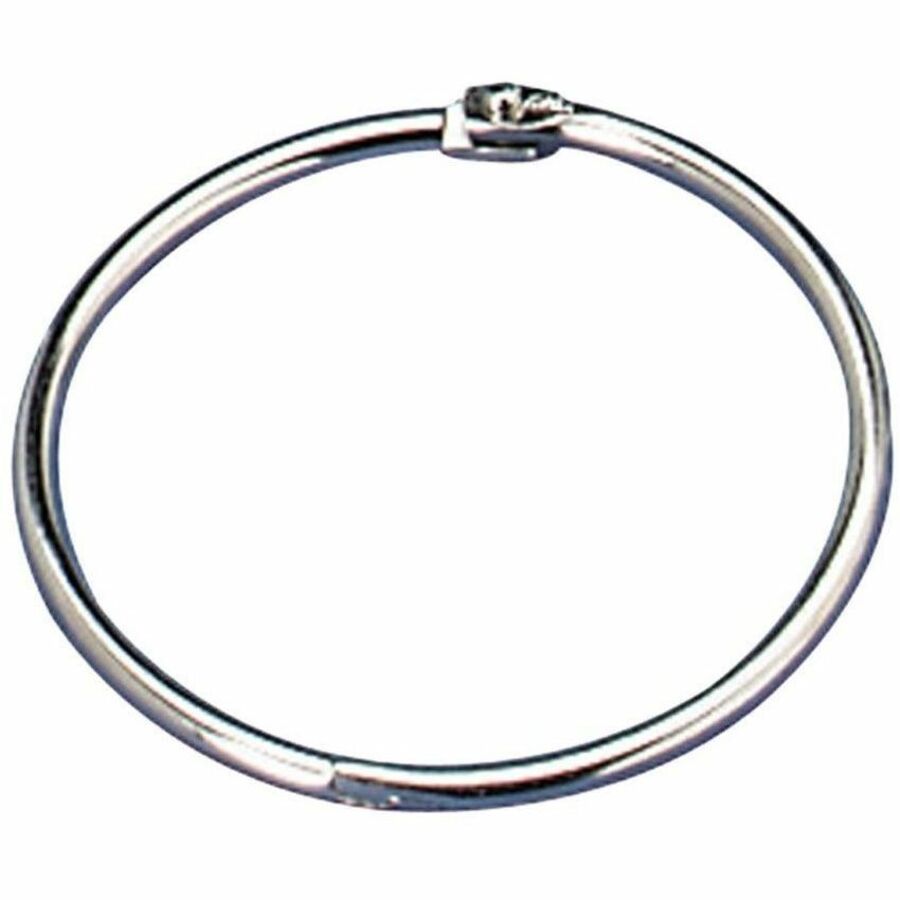 Officemate Loose-Leaf Book Rings - 1" Diameter - Silver - Metal - 100 / Box