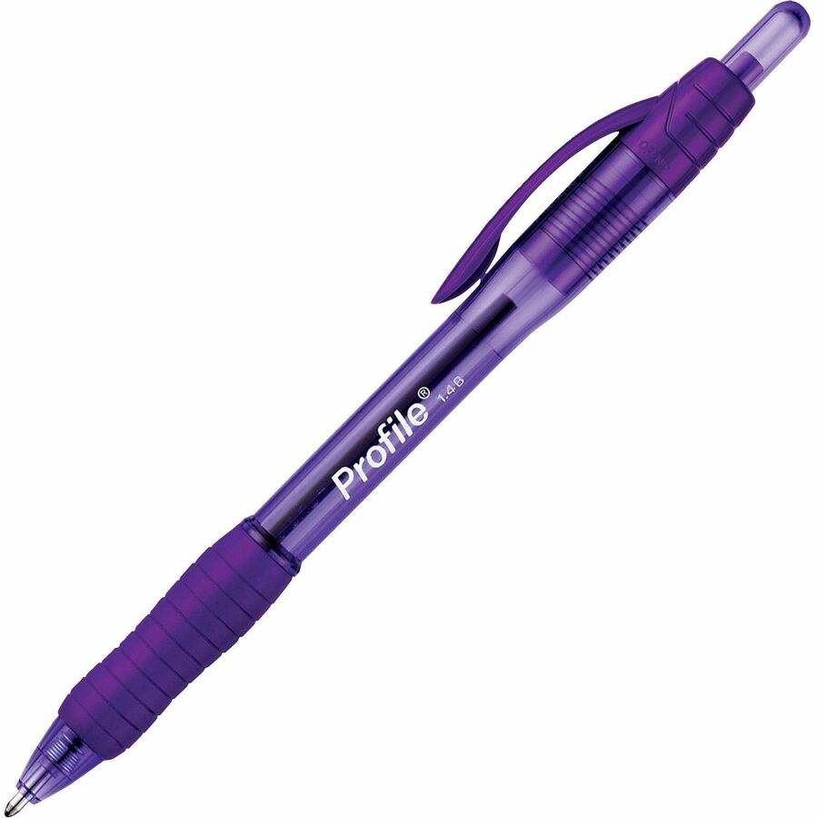 Paper Mate Profile Retractable Ballpoint Pens - Super Bold Pen Point - 1.4 mm Pen Point Size - Bullet Pen Point Style - Retractable - Purple Gel-based Ink - Purple Barrel - 1 Dozen