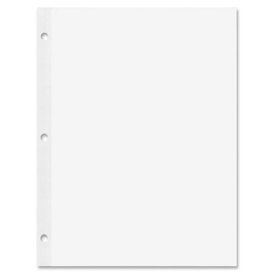Rediform Heavyweight Reinforced Filler Paper - Letter - 100 Sheets - Plain - Stapled/Glued - 20 lb Basis Weight - Letter - 8 1/2" x 11" - White Paper - Heavyweight, Reinforced Edges, Punched - 100 / Pack