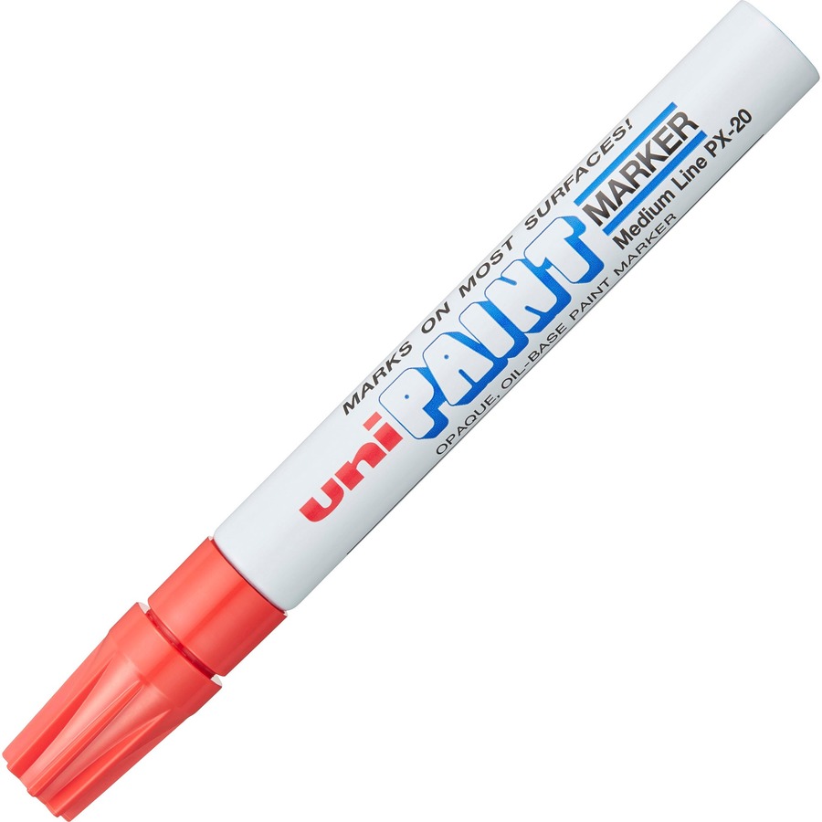 uni® uni-Paint PX-20 Oil-Based Paint Marker - Medium Marker Point - Red Oil Based Ink - White Barrel - 1 Each