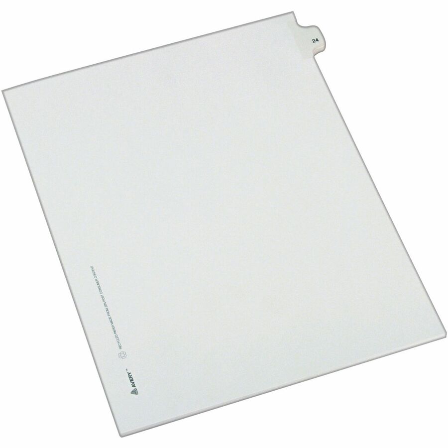 Avery® Alllstate Style Individual Legal Dividers - 25 x Divider(s) - Side Tab(s) - 24 - 1 Tab(s)/Set - 8.5" Divider Width x 11" Divider Length - Letter - 8.50" Width x 11" Length - Paper Divider - White Tab(s) - 1