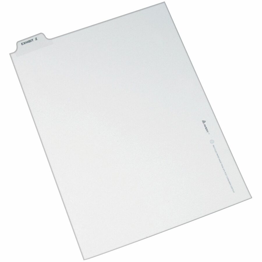 Avery® Individual Bottom Tab Legal Dividers - 25 x Divider(s) - Bottom Tab(s) - Exhibit Z - 1 Tab(s)/Set - 8.5" Divider Width x 11" Divider Length - Letter - 8.50" Width x 11" Length - White Paper Divider - 1