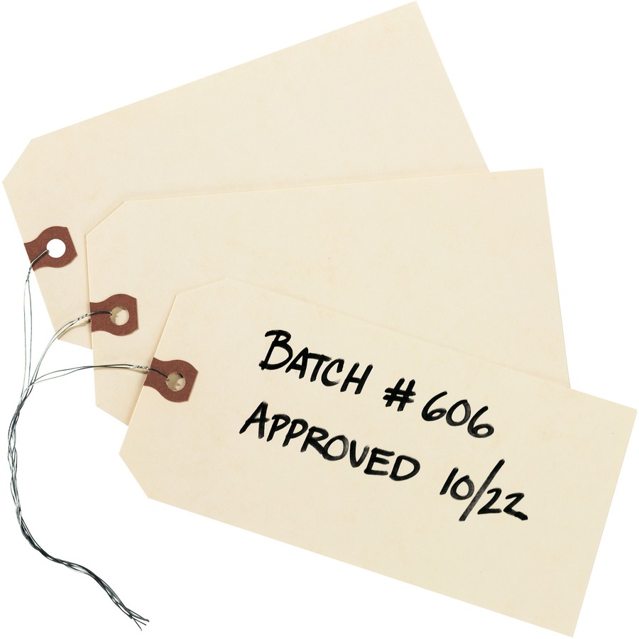 Avery® Shipping Tags - #26 - 6.25" Length x 3.13" Width - Rectangular - Wire Fastener - 1000 / Box - Card Stock, Pulp - Manila