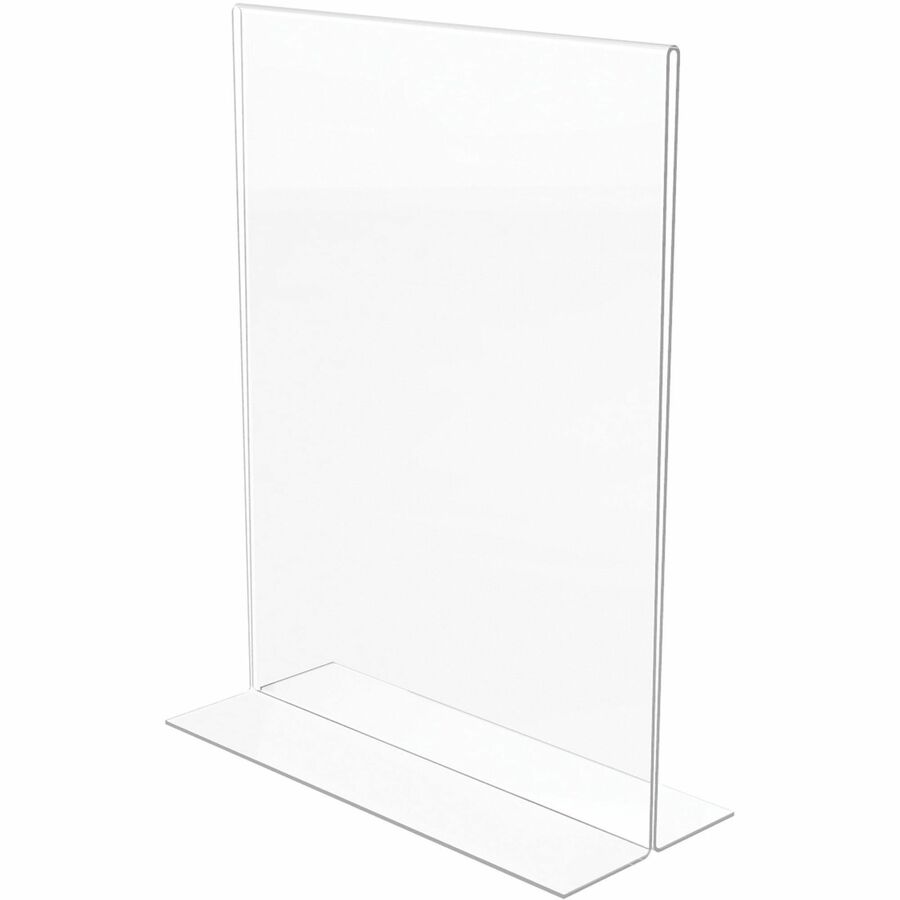 Deflecto Classic Image Double-Sided Sign Holder - 1 Each - 8.5" Width x 11" Height - Rectangular Shape - Self-standing, Bottom Loading - Plastic - Clear