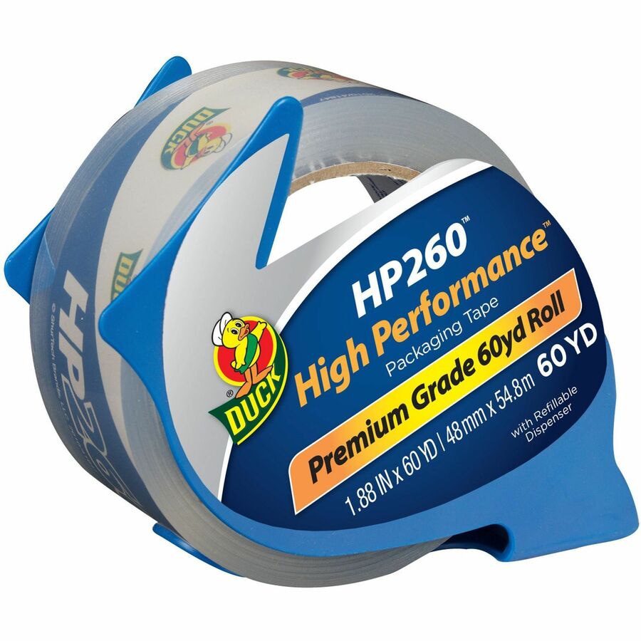 Duck Brand HP260 Packing Tape - 60 yd Length x 2" Width - 3" Core - 3.10 mil - Adhesive Backing - Dispenser Included - 1 / Roll - Clear