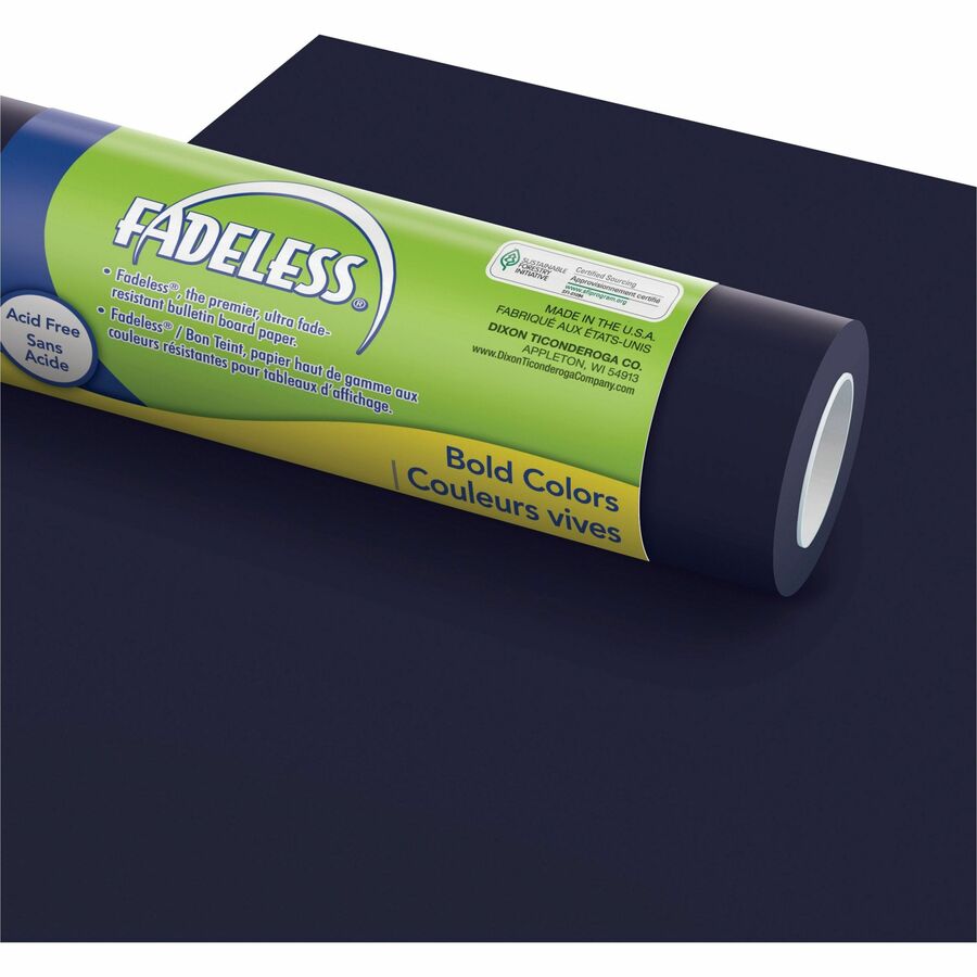 Fadeless Bulletin Board Art Paper - ClassRoom Project, Home Project, Office Project - 3"Height x 48"Width x 50 ftLength - 1 / Roll - Rich Blue