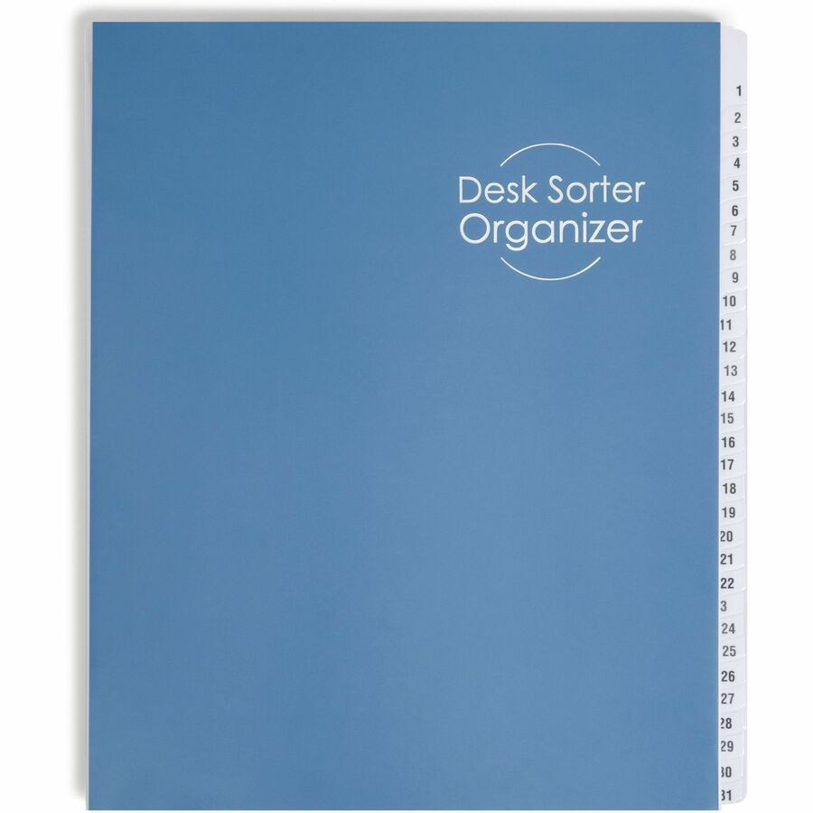 Smead Daily/Monthly Desk File/Sorter - Digit - 1-31 - Letter - 8.50" Width x 11" Length - Blue Divider - 1 Each