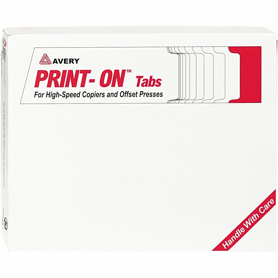 Avery® 3-Hole Punched Copier Tabs - 150 x Divider(s) - 5 Print-on Tab(s) - 5 - 5 Tab(s)/Set - 8.5" Divider Width x 11" Divider Length - 3 Hole Punched - White Paper Divider - White Paper Tab(s) - 150 / Box