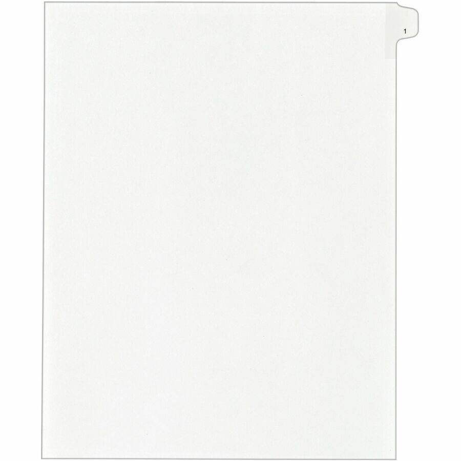 Avery® Alllstate Style Individual Legal Dividers - 25 x Divider(s) - Side Tab(s) - 1 - 1 Tab(s)/Set - 8.5" Divider Width x 11" Divider Length - Letter - 8.50" Width x 11" Length - White Paper Divider - 1